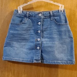 Mini Denim Skirt Button Front Jean High